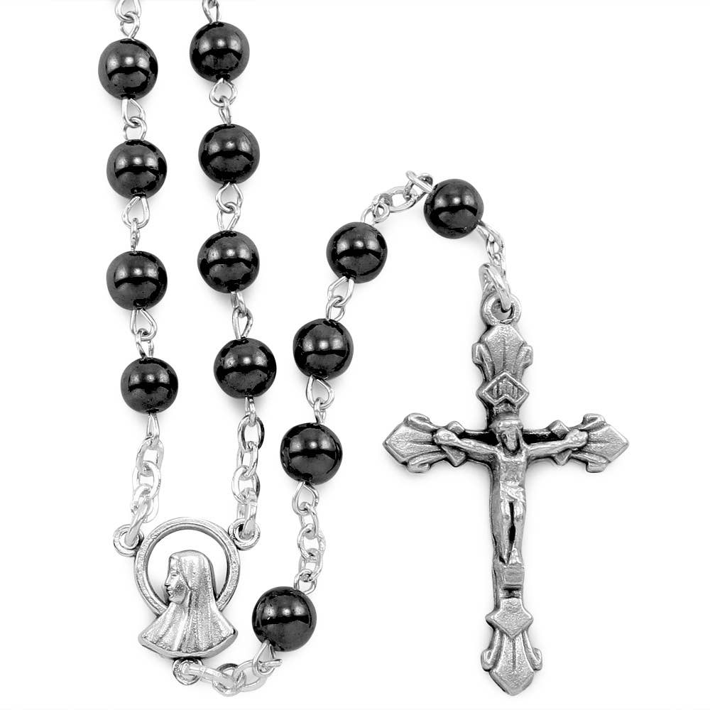 Rosary Hematite Beads Our Lady of Lourdes