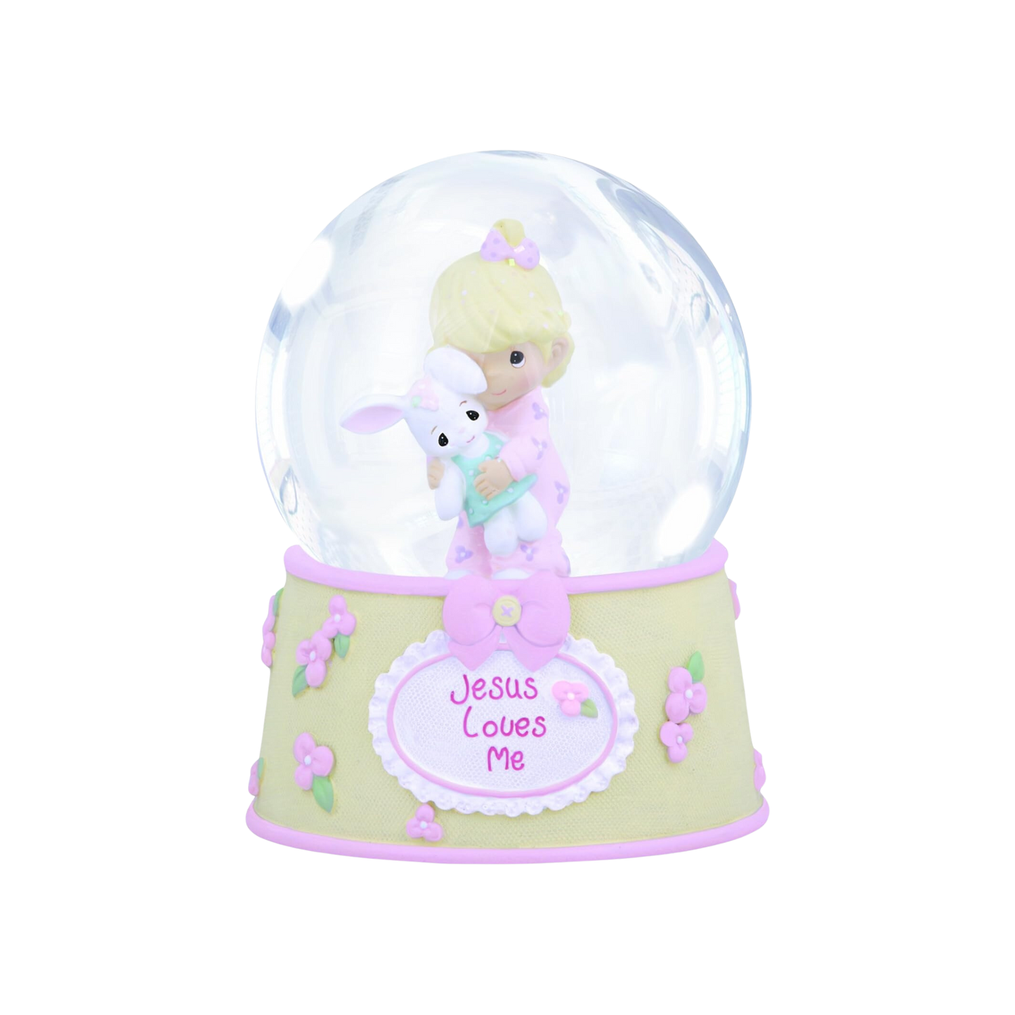 Precious Moments  Musical Water Globe Girl Bunny