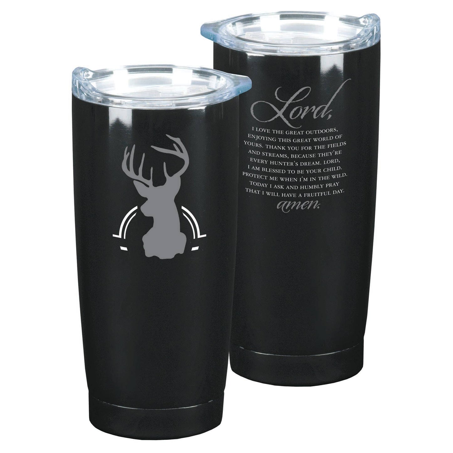 Hunter's Prayer Stainless Steel Tumbler Black 20 oz