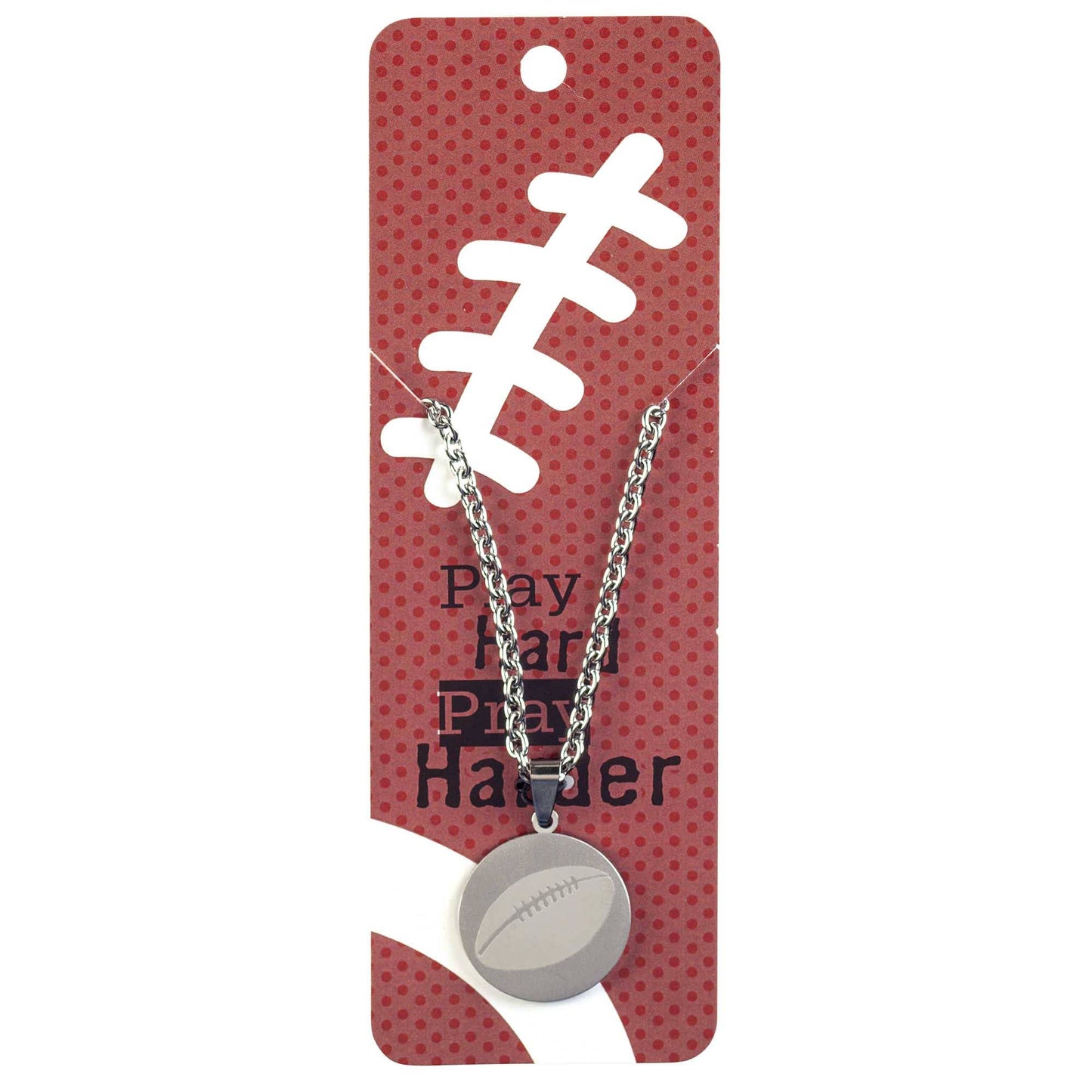 Pray Hard Football Necklace