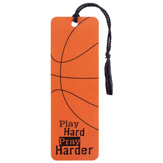 BASKETBALL PLAY HARD TASSEL BOOKMARK