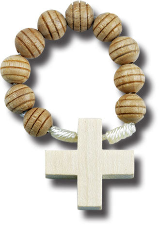 Carved Wood Rosary Ring