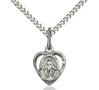 Heart Miraculous Medal Necklace