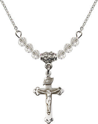 Crystal Bead Crucifix Necklace