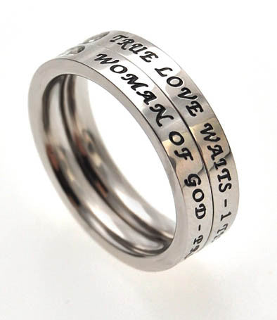 Princess Stack Ring "True Love Waits"