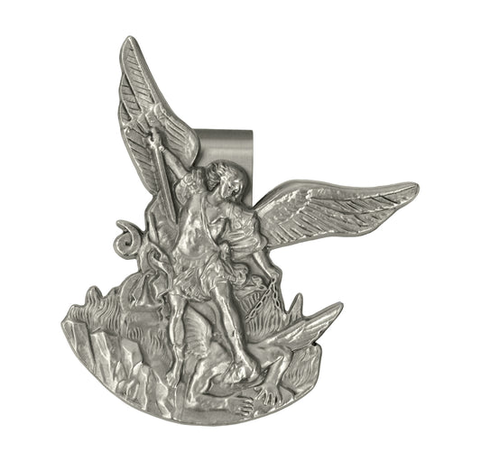 St. Michael Pewter Visor Clip