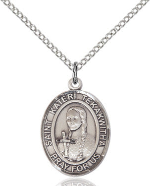 St. Kateri Tekakwitha on 18" Chain